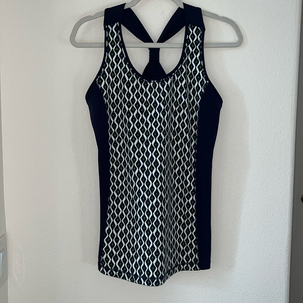 Zenergy by Chico’s, racer back, tank top, 1/M, navy , like new, EUC